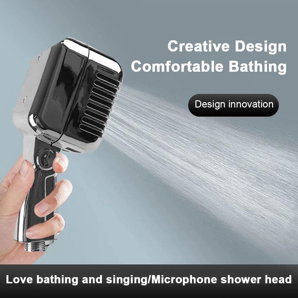 Soffione doccia retrò con microfono, accessori per il bagno, testa cantante, teste per microfono doccia a pioggia