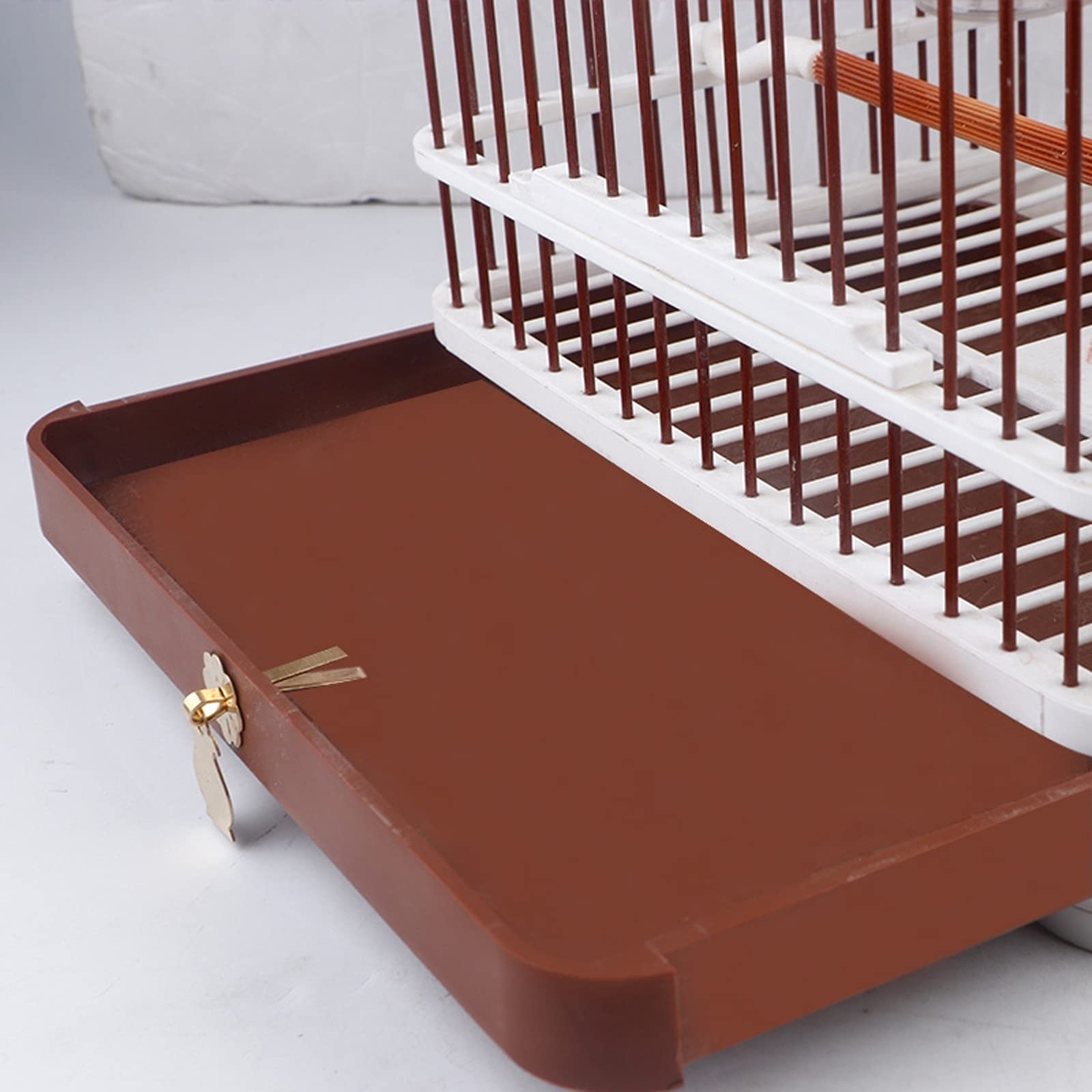 Jaula ligera para pájaros portador portátil y taza de comida para pájaros, jaula de plástico para viajes para pájaros se puede utilizar para múltiples pájaros (tamaño pequeño)
