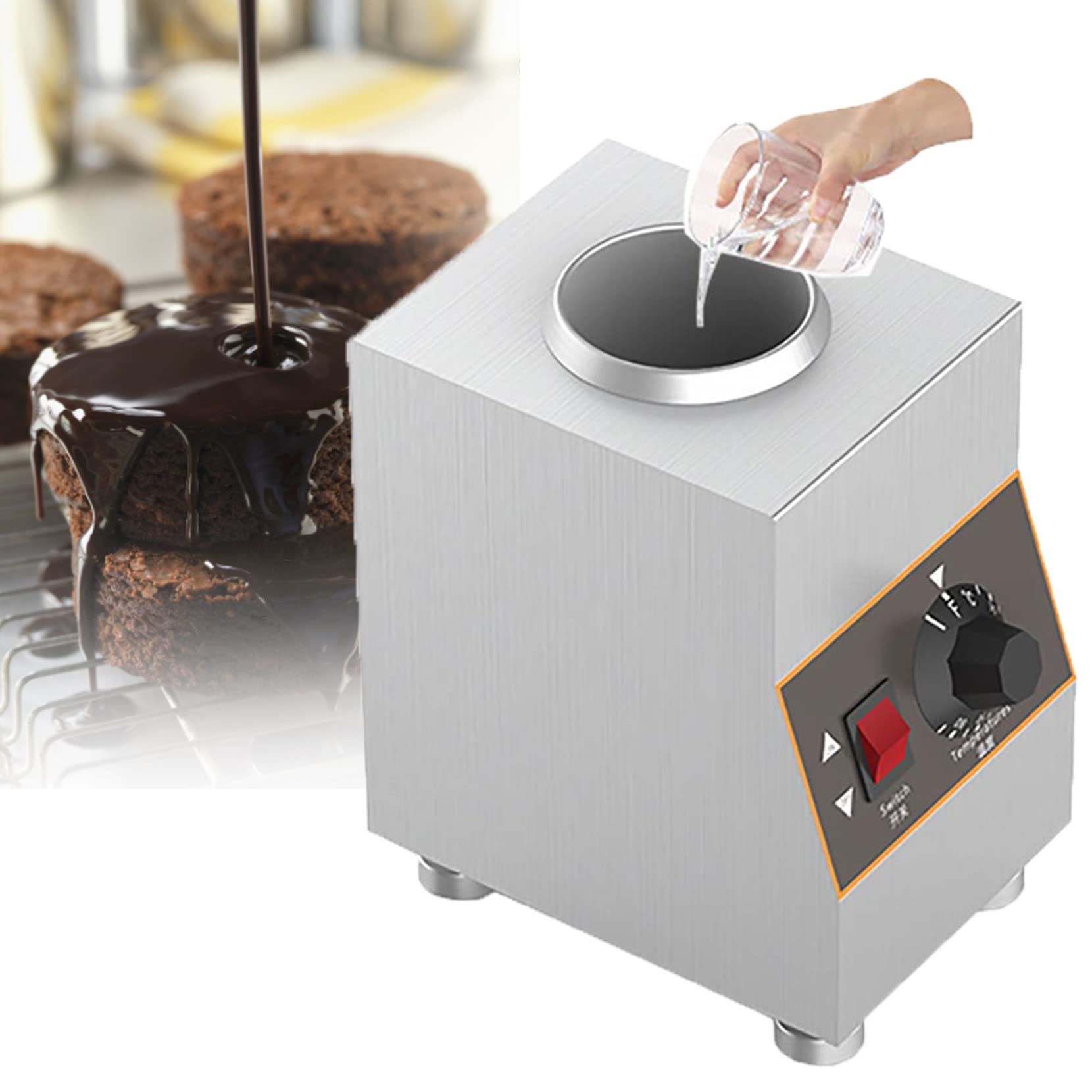 Chauffe-sauce électrique Triple Bain-marie Inox – 3 Bouteilles De 700 Ml, Thermostat Réglable 0-85°C – 240W Pour Professionnel Ou Gros Besoins