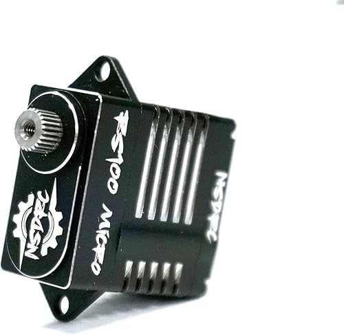 Miniatura 4 de NSDRC RS100 Micro Servo de alto par para SCX24 Servo, TRX4M Servo - Aluminio CNC negro premium, 5V - 8.4V - Escala 124 y 118 RC Cars Electrónica,