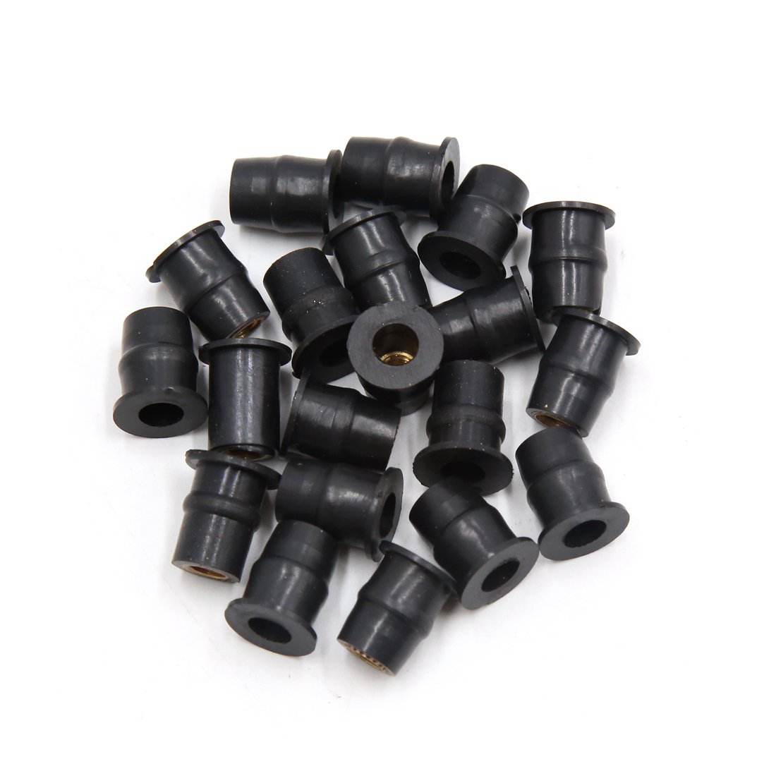 sourcingmap 20pcs Caoutchouc noir pare brise pare brise moto écrous bien écran