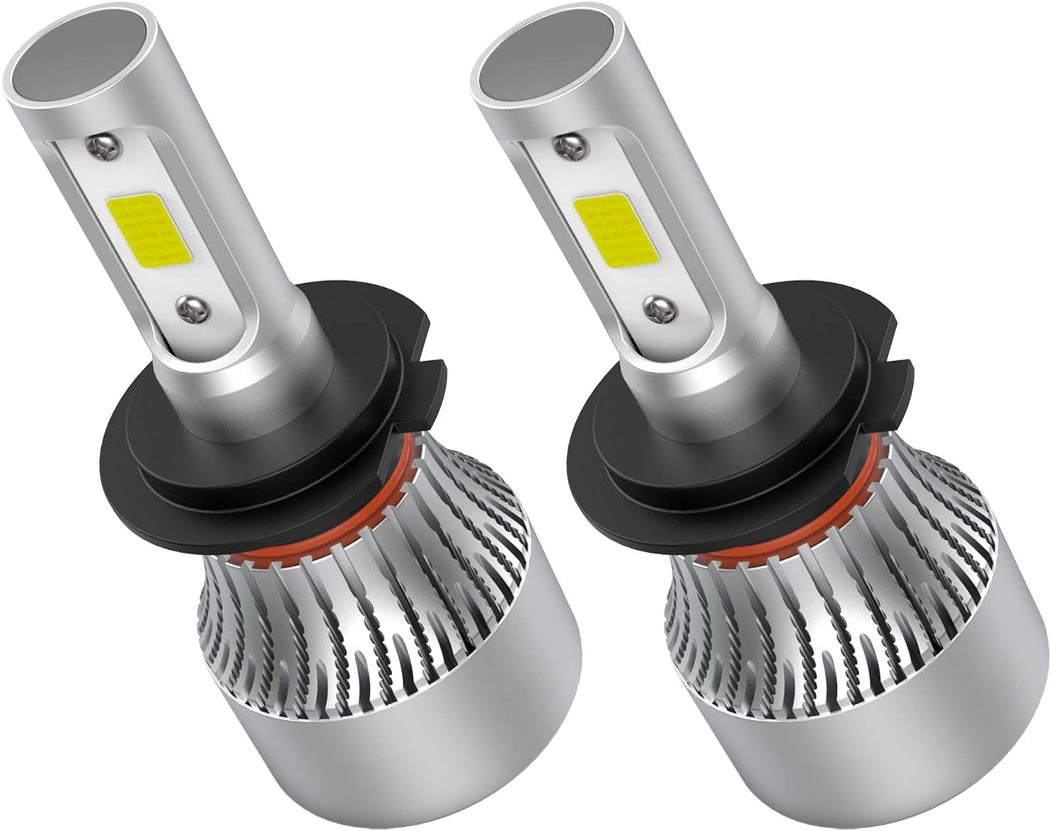 Crownova H7 Led Headlight Bulbs, S2 Series Flip COB Chips, 3600lm High Beam/Low Beam/Fog Light Replacement Bulb, 6500k Cool Daylight