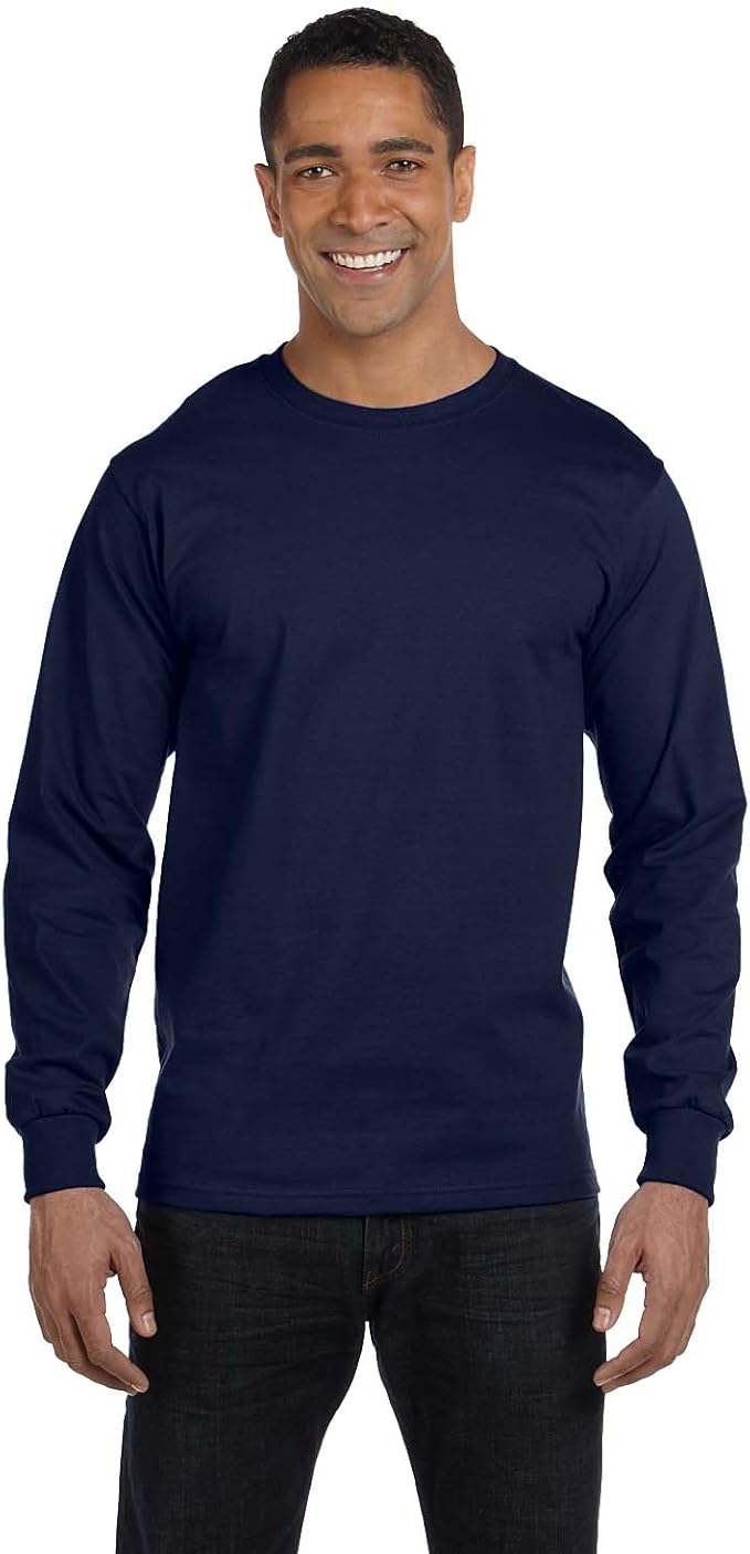 Hanes Men's Essentials Long Sleeve T-shirt Value Pack (2