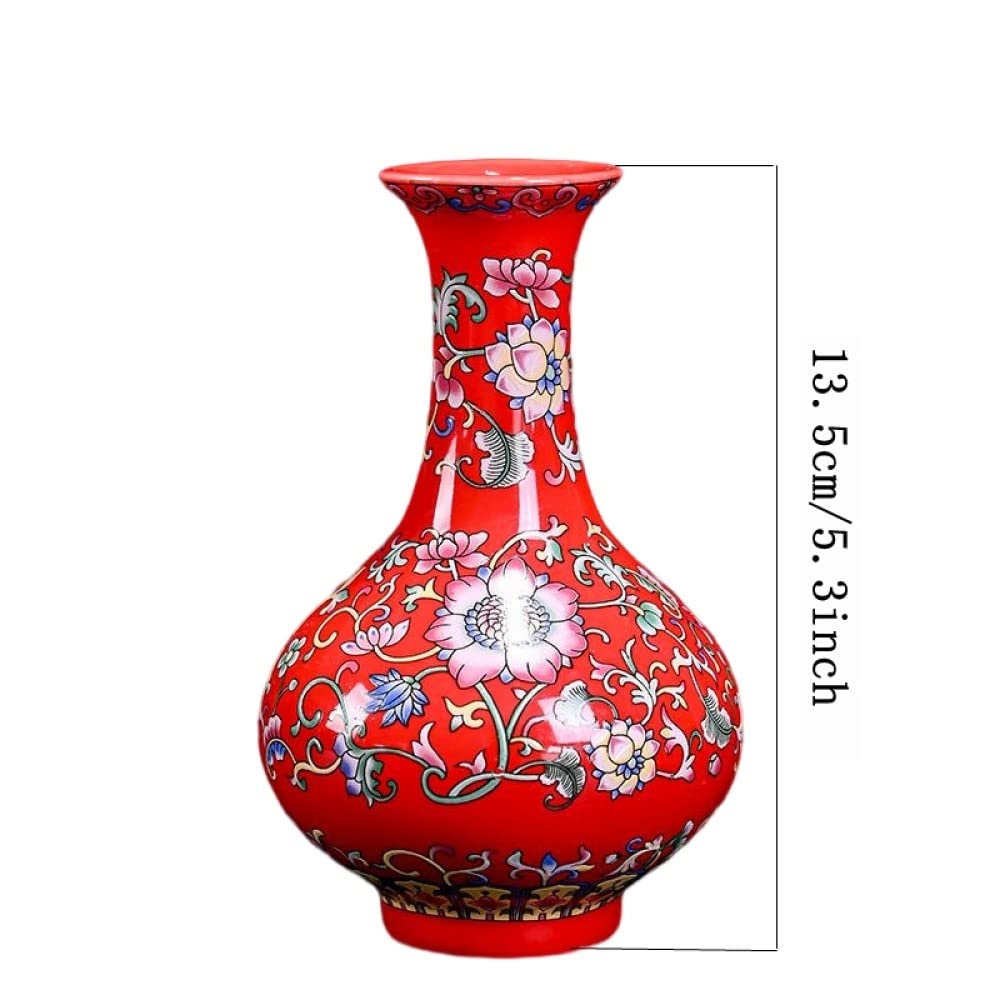 Amazon.co.jp: 手作りの小型陶磁器花瓶、優雅な復古中国画、エナメル