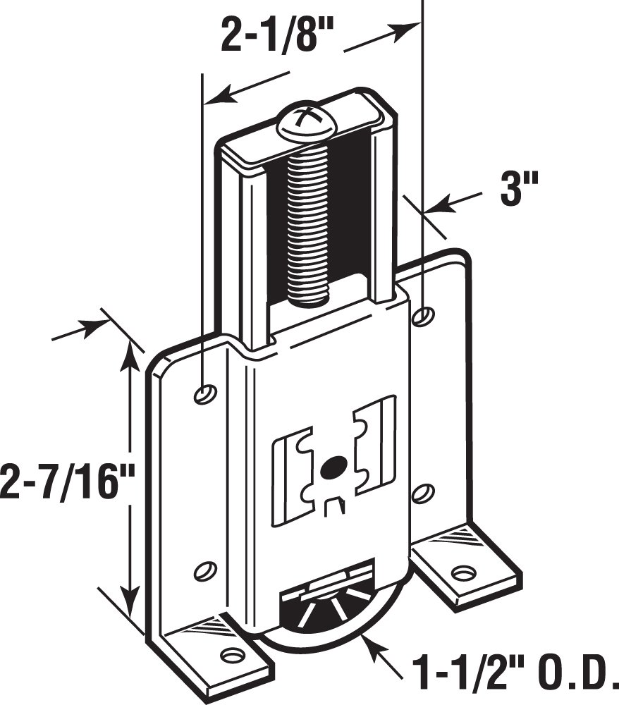Prime-Line N 6817 Steel, Mirrored Wardrobe Door Roller Assembly, for Cox Doors (Single Pack)