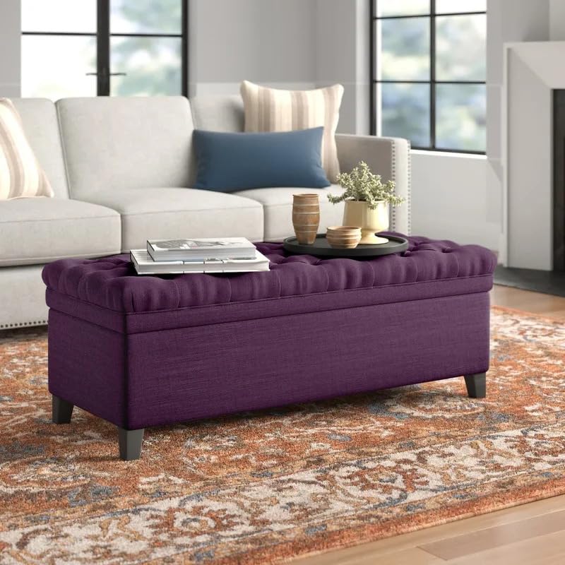 LEGACY OF COMFORT FUUBA Storage Ottoman, Storage Bench 2 Seater Sofa Upholstered Ottoman Bench with Storage, for Living (Purple) (B0D9YDVYSB) Amazon Price History, Amazon Price Tracker