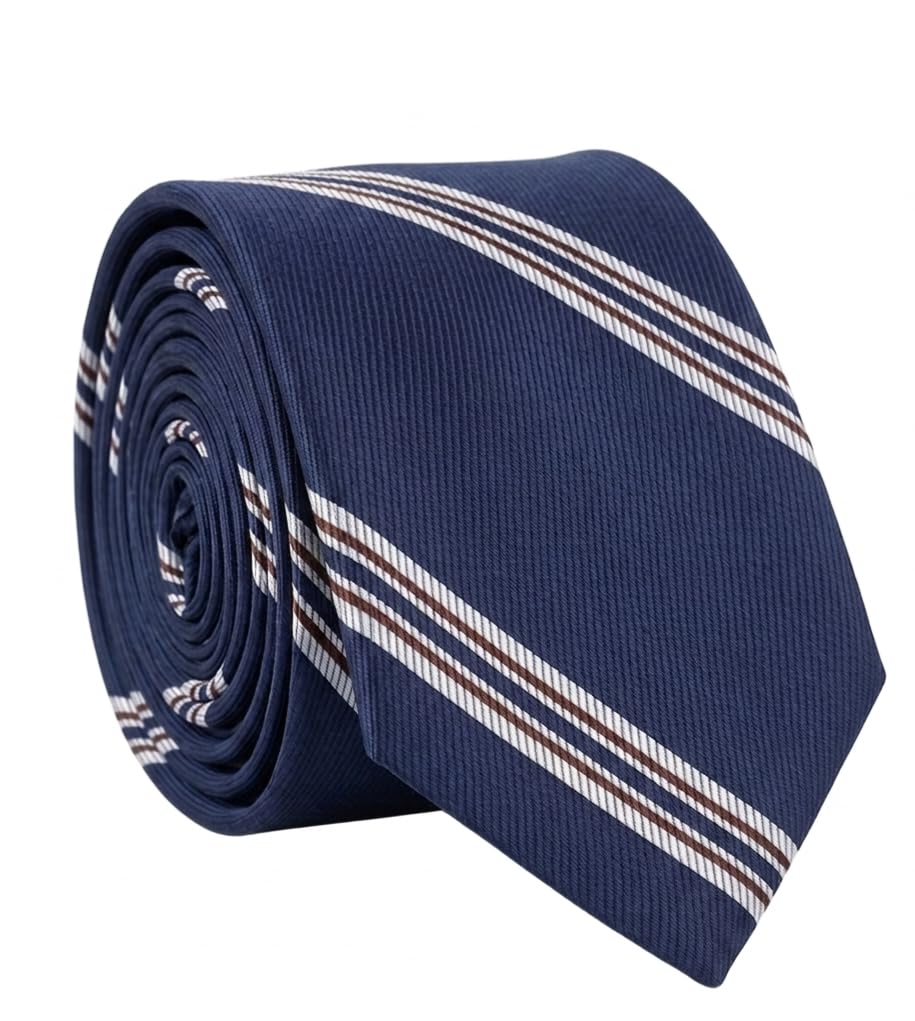 Paranoia Men's Navy Blue Striped Necktie-image-37