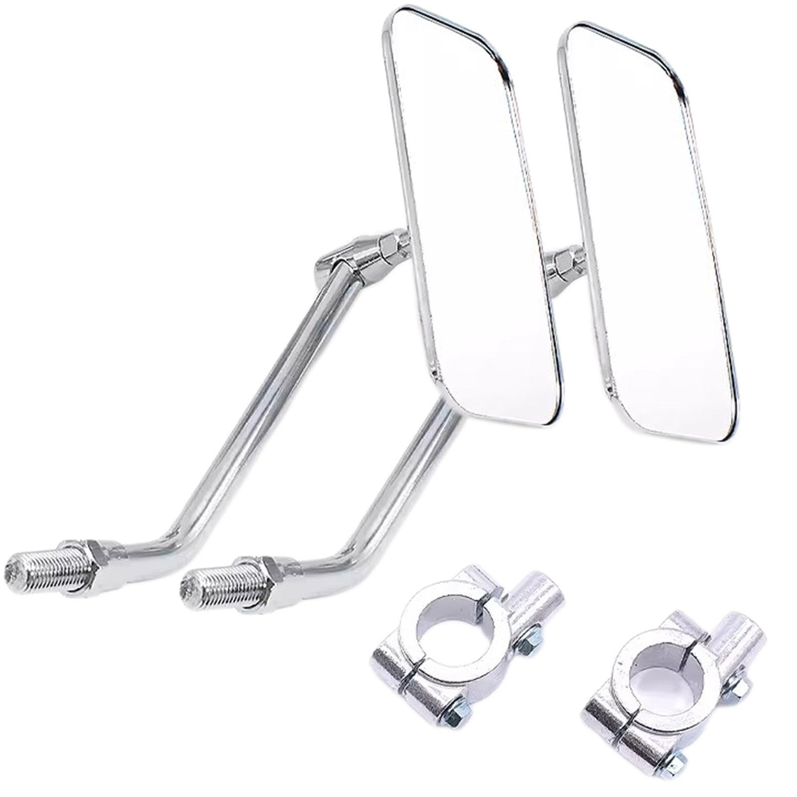 2er-Pack Fahrradspiegel, Vintage Fahrradspiegel aus Metall für Lenker, Verstellbare Rückspiegel für Mountainbike, Rennrad, Fahrrad, Elektro-Motorrad,Square