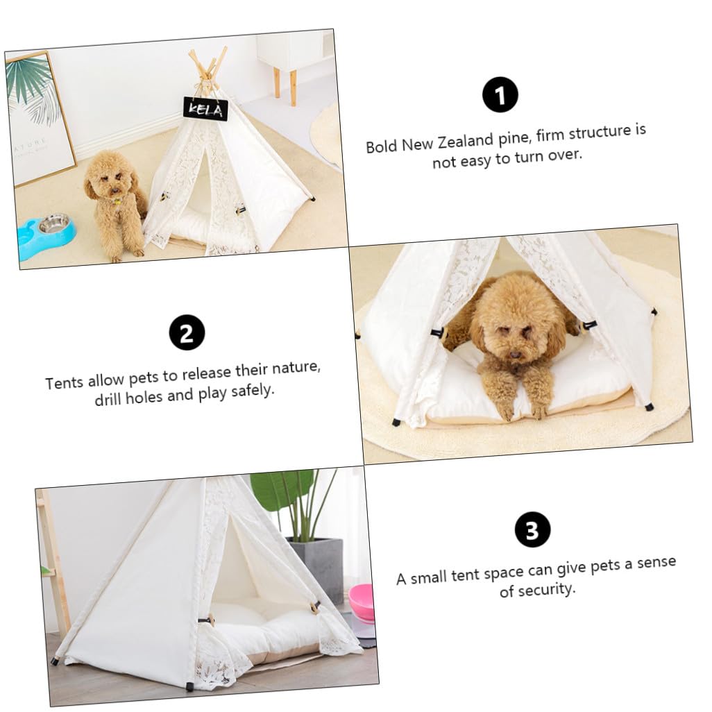 Tienda de Campaña para Mascotas Desmontable y Lavable con Rascador de Cama y Colchón Cálido para Gatos y Perros Pequeños