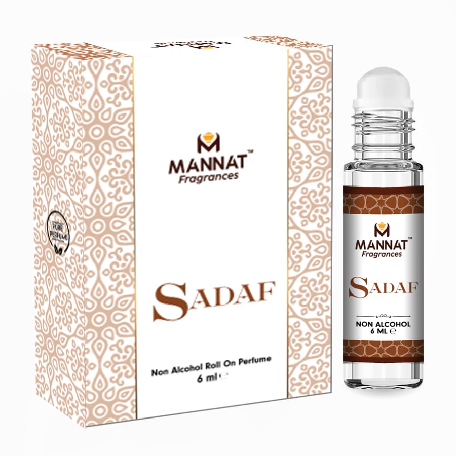 Mannat Sadaf Attar | Concentrated Pure Perfume Oil | 6ML Roll-On | Long-Lasting Unisex Fragrance | Alcohol-Free Rose & Oud Scent | Pocket Perfume