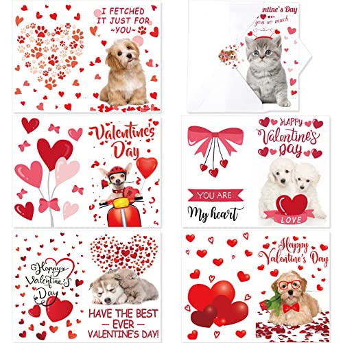 Cartes de Saint Valentin chiot chaton pour éviter le manque de cadeaux à l'école
