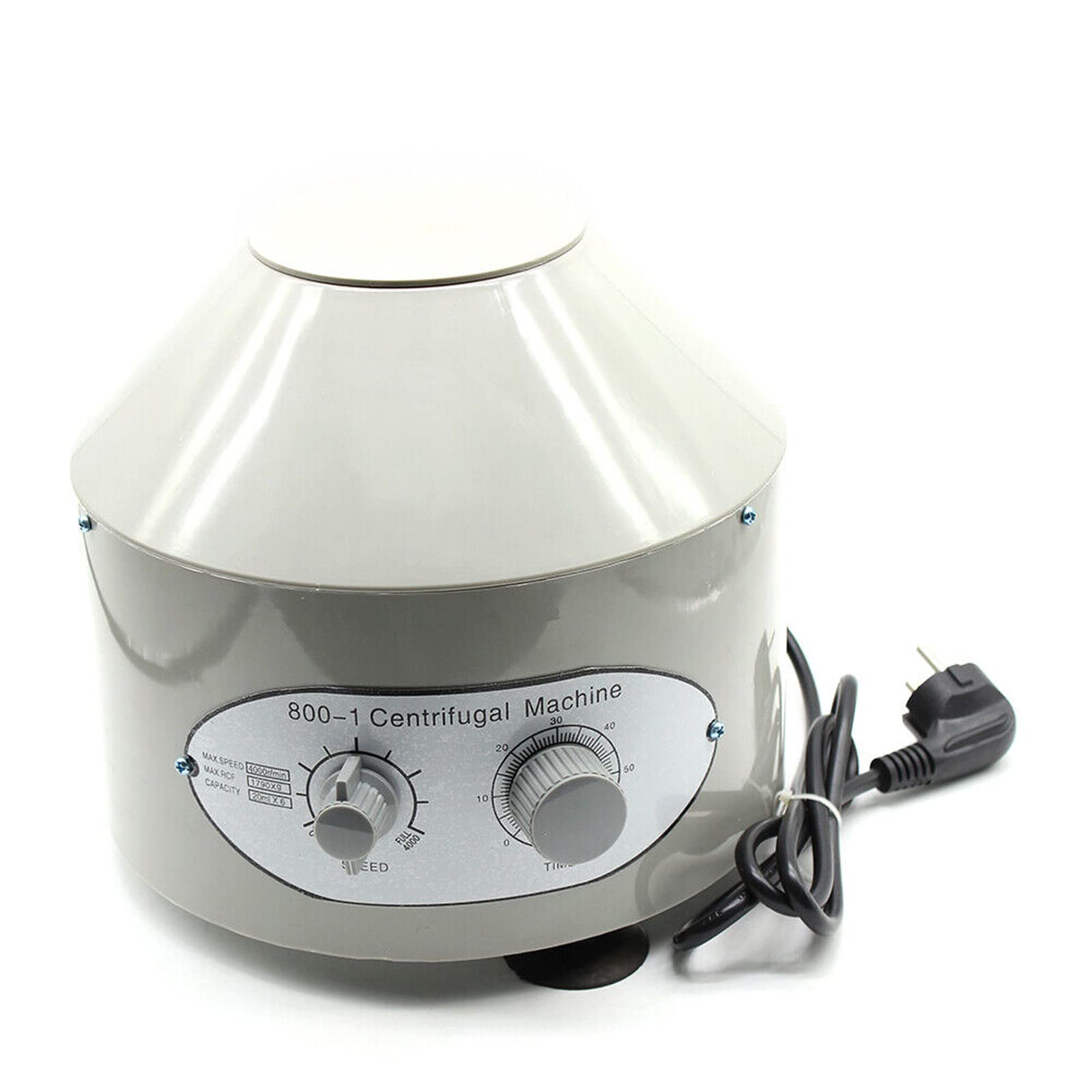 Centrífuga de mesa de 25 W, pequeña centrífuga eléctrica de laboratorio centrífuga con velocidades ajustables 0 ~ 4000 rpm, 20 ml*6