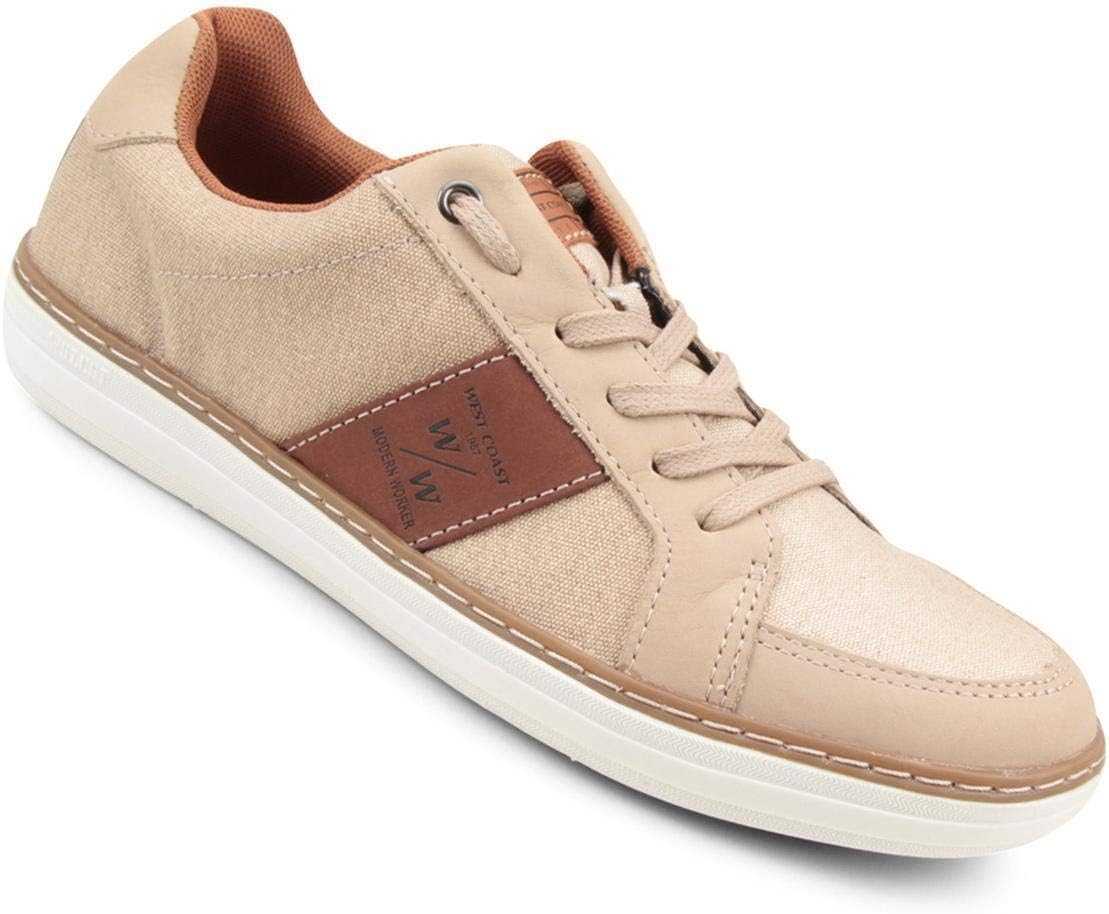 Sapatênis Couro West Coast Modena Masculino - Areia - 41 | Amazon.com.br