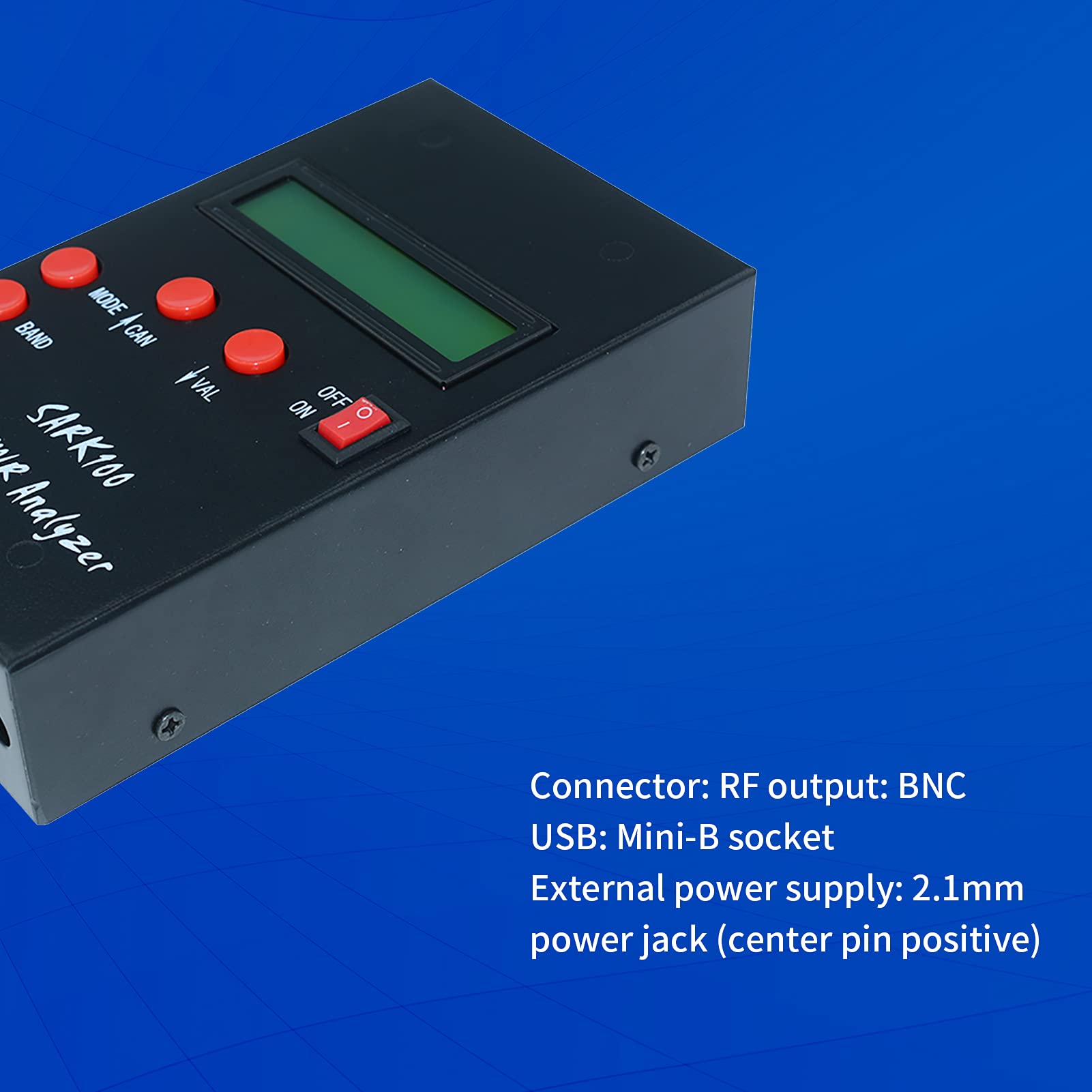 Analizzatore Di Antenne, SARK100 Analizzatore per Antenna Power SWR Meter e Frequenzimetro per La Misurazione Della Capacità Di Impedenza 1-60 Mhz