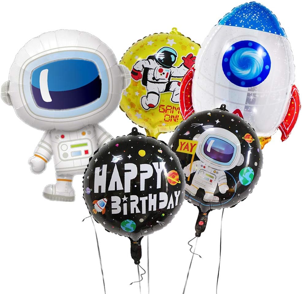5pcs Astronaut Balloon Kit Outer Space Theme Universe Planets Birthday Galaxy Theme Party Balloons Decor