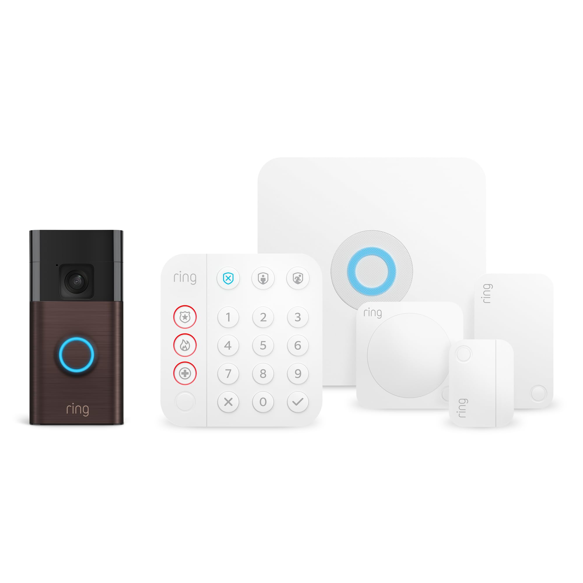 Ring Battery Doorbell Venetian Bronze + Ring Alarm 5pc