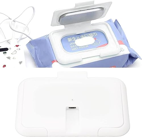 Miniatura 6 de ANGGREK Calentador de toallitas húmedas para bebés, estuche dispensador de toallitas húmedas para bebé, soporte de viaje, recargable a temperatura