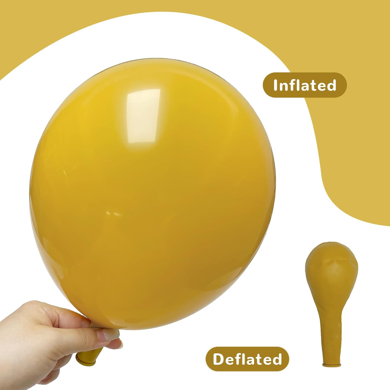 Mustard Yellow Balloon Garland Arch Kit - 84pcs, 5in +12in +18in Matte Yellow Latex Balloons for Birthday, Baby Shower, Thanksgiving & Festivals