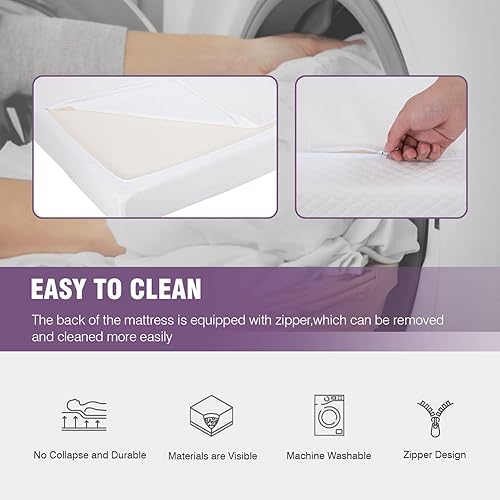 Miniatura 143 de PayLessHere - Colchón de espuma viscoelástica con gel, 6 pulgadas, tamaño queen, con certificación CertiPUR-US, sin fibra de vidrio, cama en una