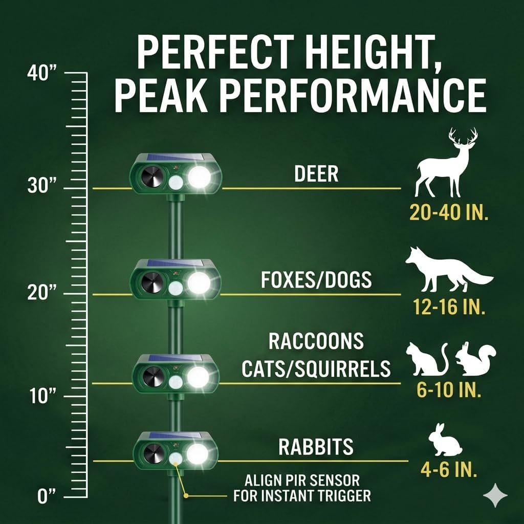 2 Pack Sonic Fortress Pro Deer Repellent Ultrasonic Cat Deterrent Racoon Repellent Outdoor Solar Animal Repeller with Motion Sensor for Skunk Rabbit Dog Squirrel Fortress Pro for Yard Garden Lawn