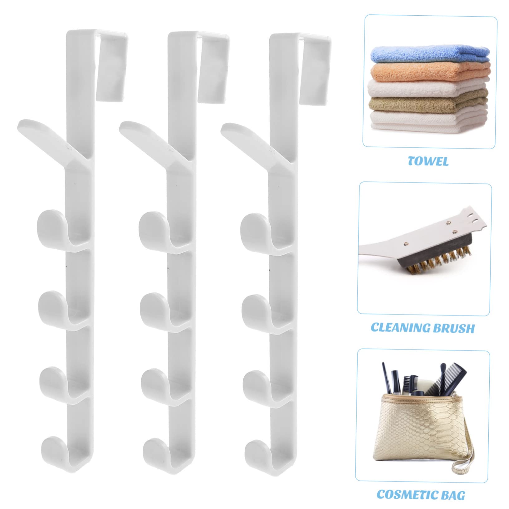 HOOTNEE 9 Pcs Door Coat Hook Over The Door Hook Over The Door Purse Organizer Door Back Hanger Wall Mounted Cup Holder Locker Decor Heavy Duty Clothes Hanger Door Hat Hook Abs White