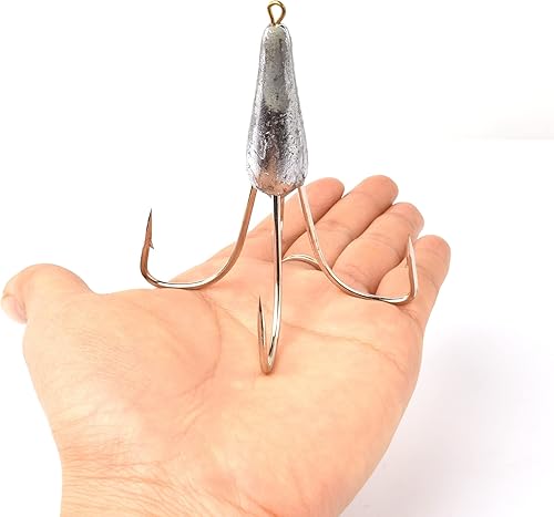 Miniatura 5 de 4 ganchos de pesca grandes con peso, tamaño de 1.05 onzas1.76 oz2.64 onzas