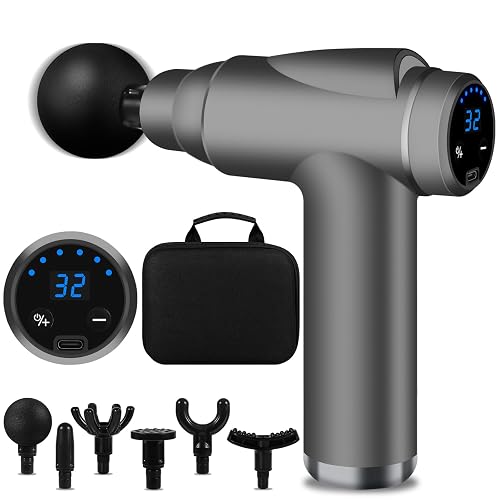 Pistolet de Massage Musculaire, Mini Massage Gun avec 32 Niveaux