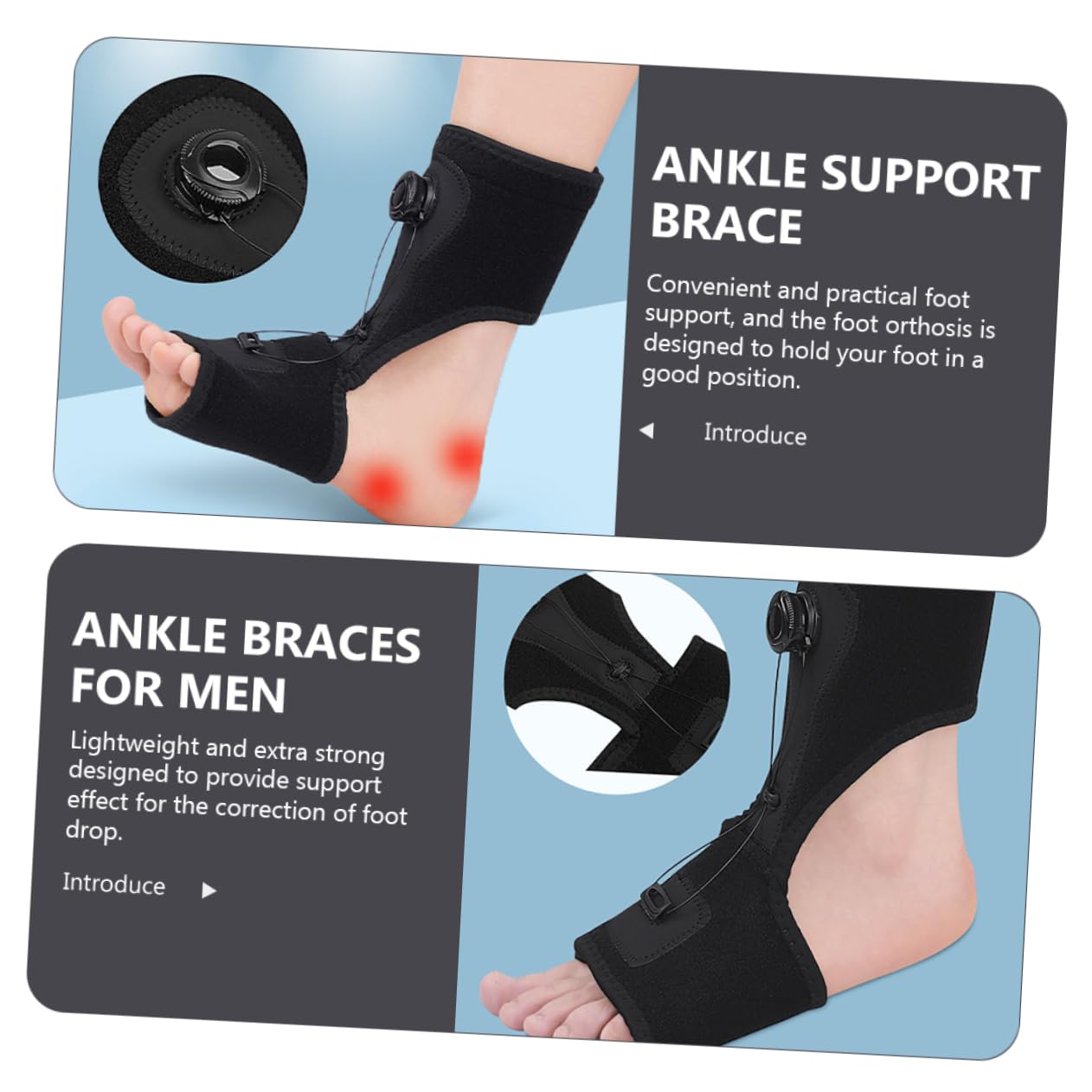 PRETYZOOM Foot Brace Splint Ankle Support for Sprained Ankles Lightweight Plantar Brace Men's/Women's Ankle Protector Compressi