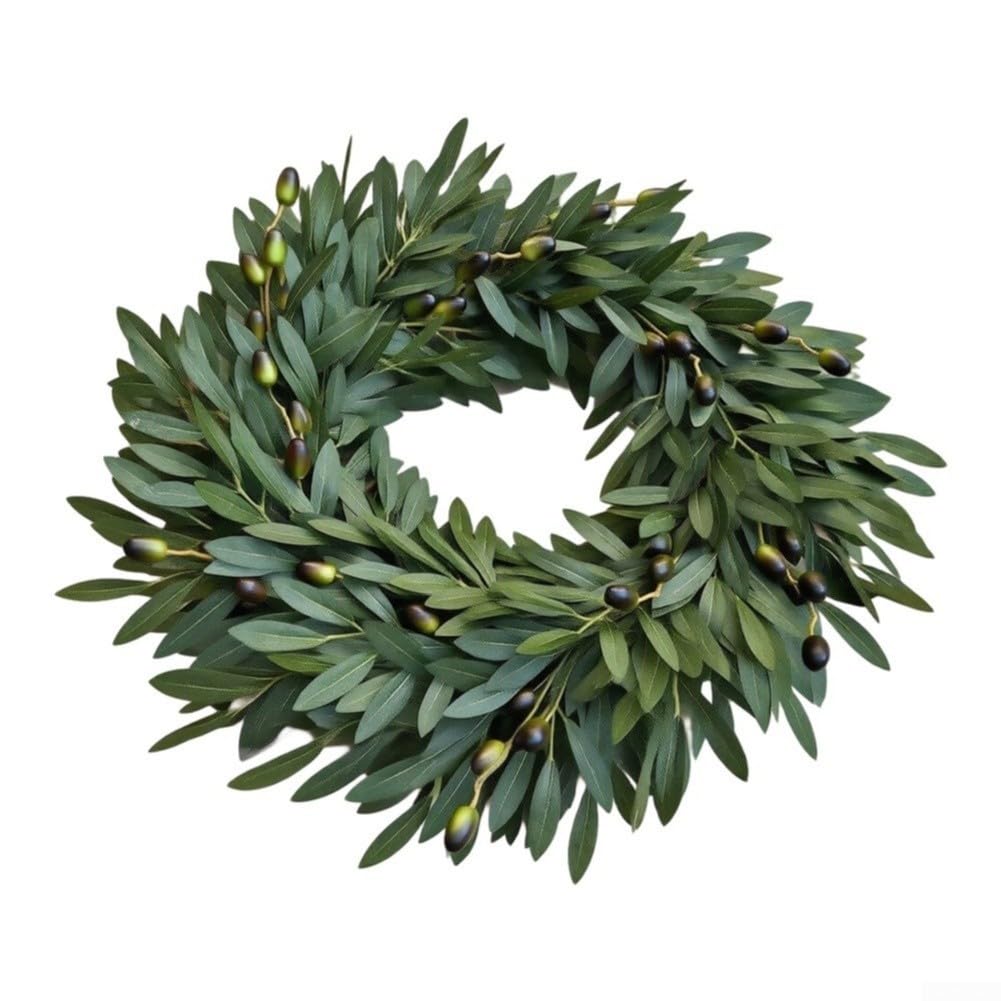 Olivenblatt für deko Kreis 55cm Mit Frucht Details Grün Olivenblatt(55cmWreath)