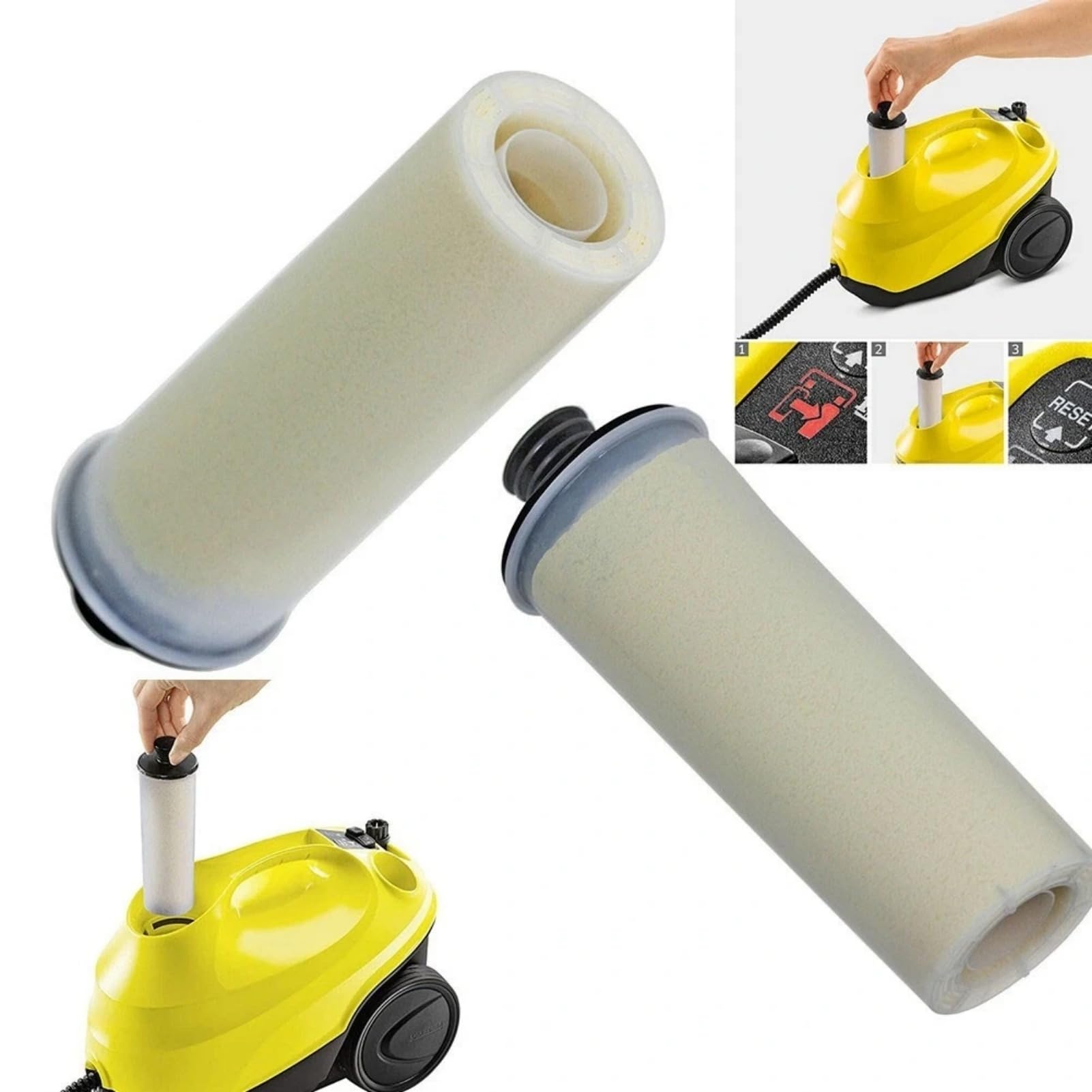 Paquete de 1/2 cartuchos descalcificadores para Kärcher 2.863-018.0 - Filtro antical para limpiadores de vapor SC2U/SC3U/SC3UP, prolonga la vida útil del aparato (1)