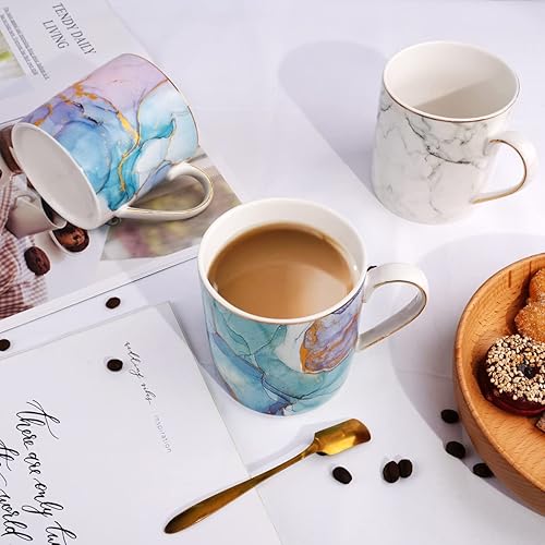 Vista 21 de WAVEYU Taza de cerámica para mujeres y mamá, bonita taza de café y agua para el día de la madre de parte de hija e hijo para oficina en casa, taza