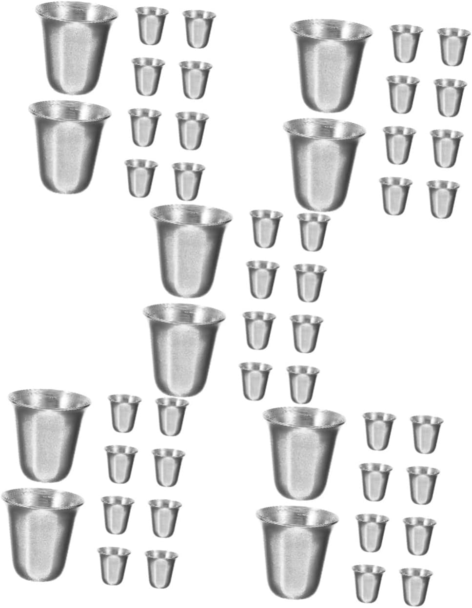 KICHOUSE 50pcs Stackable Stainless Steel Religious Communion Cups Compact Design for Church Events Outdoor Use and Gatherings Easy to Carry Space-saving Mugs for Holy Communion