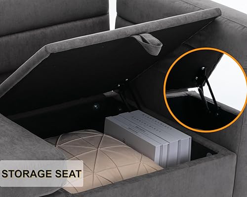 Miniatura 5 de asunflower Asiento de módulo medio para sofá modular, sofá seccional sin brazos con brazo de acento de almacenamiento, menos sofá, silla, tela