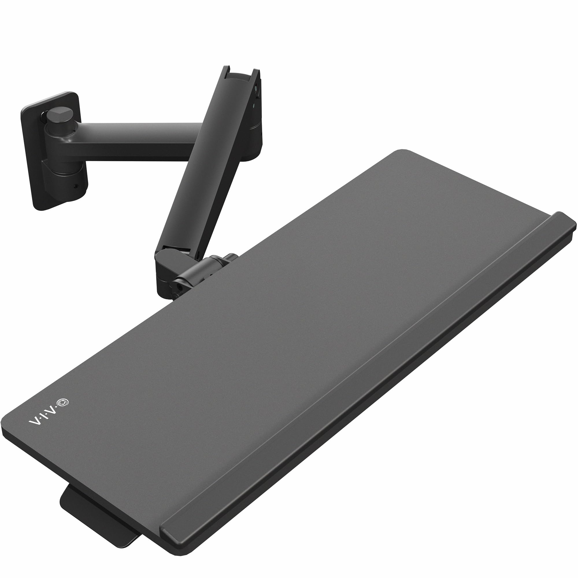 VIVO Sit-Stand 24 Inch Pneumatic Spring Keyboard and Mouse Tray Wall Mount, Counterbalance Height Adjustable Typing Platform, Ergonomic Tilt, Black,