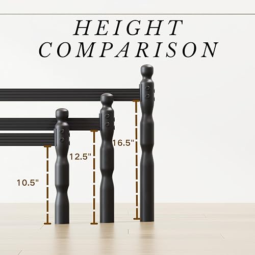 Miniatura 9 de COMASACH Base de cama resistente tamaño Queen con almacenamiento y tapón de colchón, marco de cama de metal con plataforma, no necesita somier,