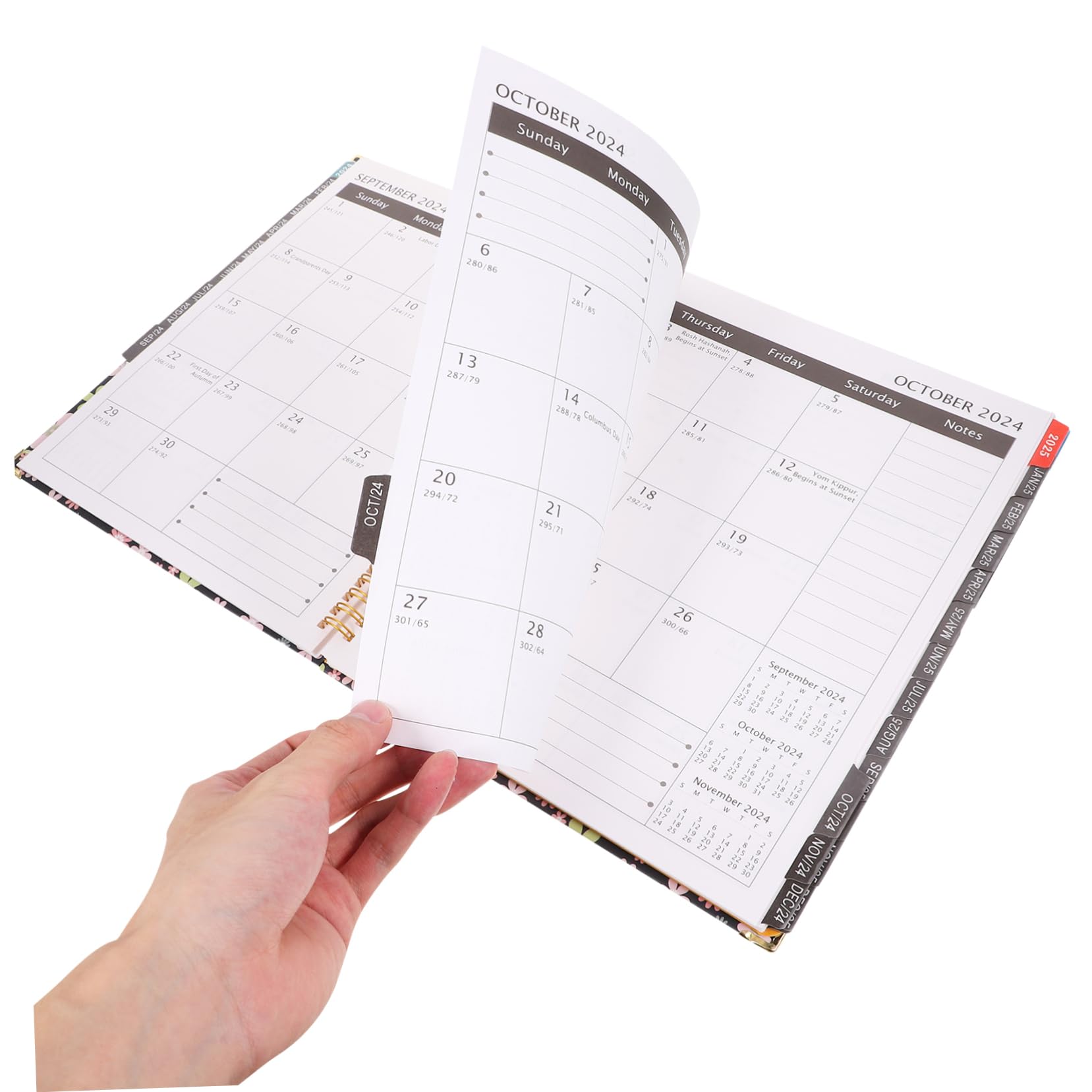 Cuaderno Planificador Agenda Inglés Bloc de Notas Resistente al Desgaste para Uso Diario y Planificador Mensual