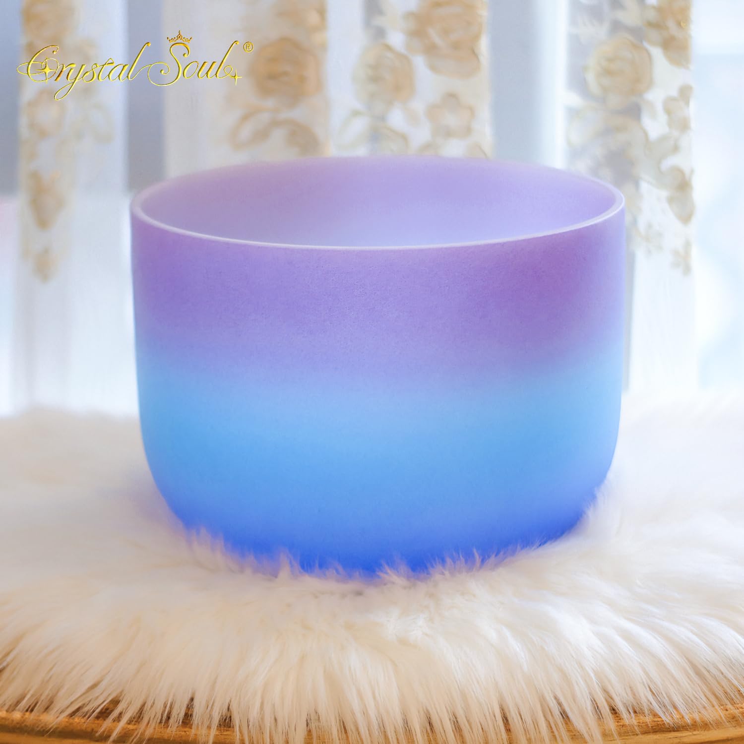 Crystal Soul matowa Crystal Soul misa śpiewająca 432Hz ton F 10 cali trójwarstwowy gradient 9999% naturalny kwarc do medytacji jogi i uzdrawiania dźwiękiem