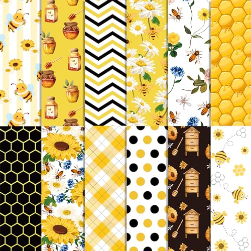 24 PCSの蜂蜜のヒマワリのスクラップブックのペーパーパッド、スクラップブッキングDIYの背景作りのためのばねの両面の装飾的なペーパー