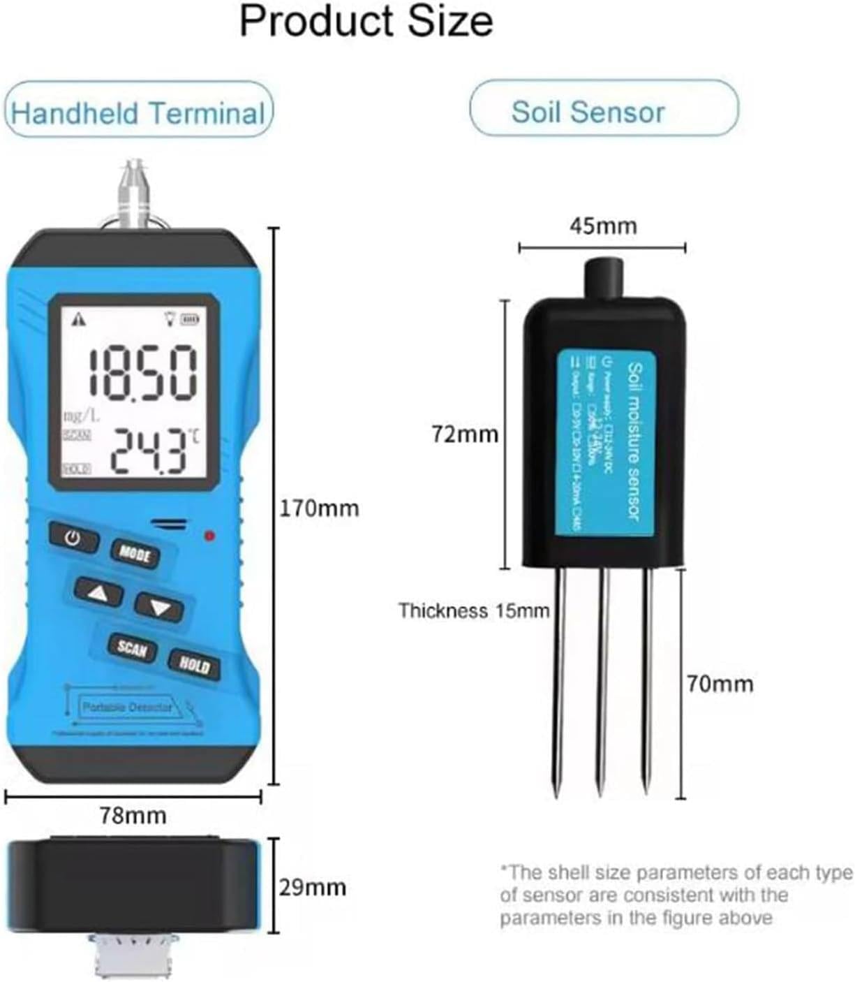 Probador de suelo - Medidor digital 7 en 1 para pH, humedad, conductividad de nutrientes, fósforo, potasio y NPK para pruebas de fertilidad del suelo