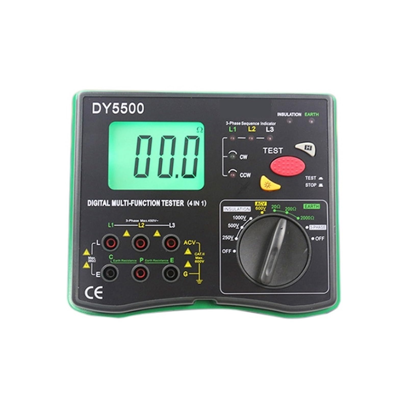 DY5500 cyfrowy tester rezystancji wielofunkcyjny wskaźnik fazy pomiaru woltomierz testery uziemienia izolacji Wszechstronne testowanie