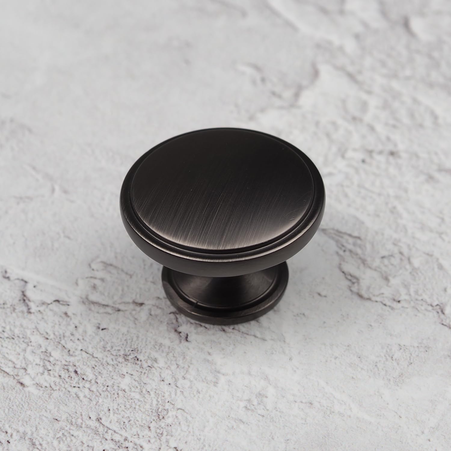  - 38mm Gunmetal Cabinet Knob Dark Grey Round Cupboard Door Drawer Handle Pull Wardrobe Furniture Replacement Upcycle