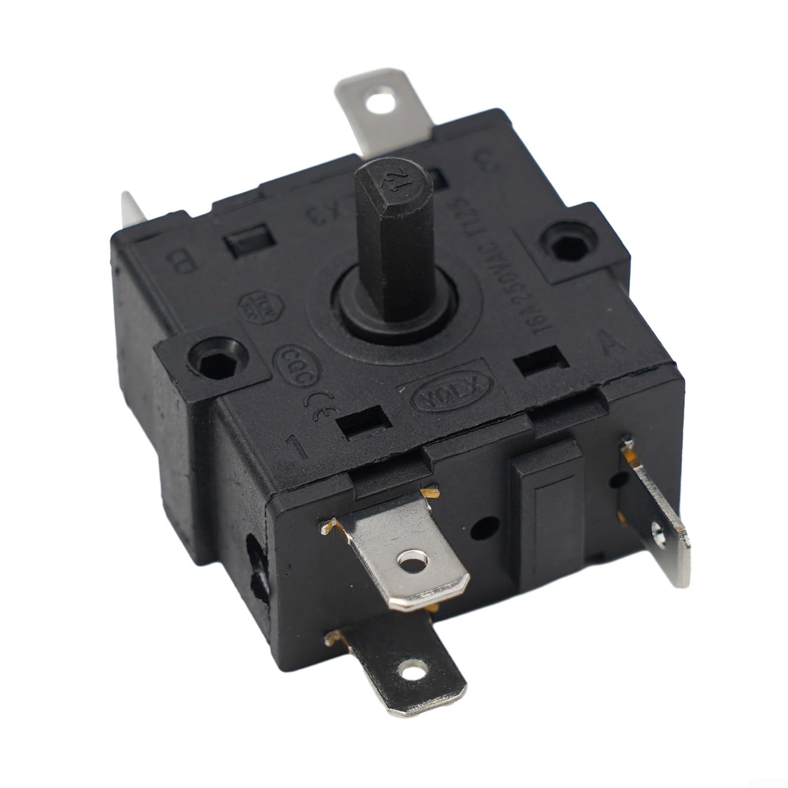 Elektroheizung Schalter Drehschalter Für Elektroheizungen – 3-Pin & 5-Pin, AC 250V 16A, Für Die Meisten Heizgeräte – Schwarz (5-Pin-Variante