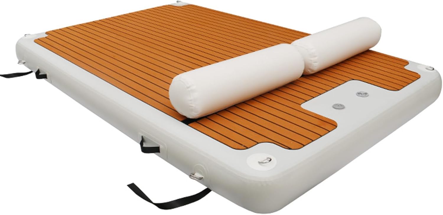 Outdoor Inflatable Floating Raft, Inflatable Bed Fishing Floating Platform, Inflatable Water Supplies Inflatable Floating Bed,3 * 3m/9.8 * 9.8ft