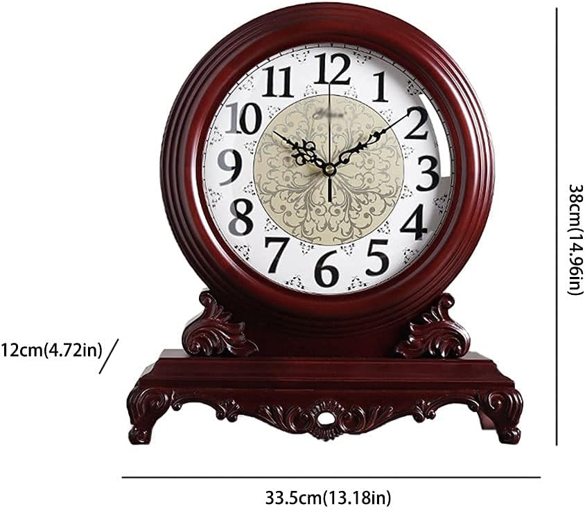 Documented Table Standing Clock Desk Clock Chinese Retro Clock House Living Room Bedroom Decoration Table Watch Desktop Ornaments Little Table Clock Interior Decoration Clock (Size: B) (C)