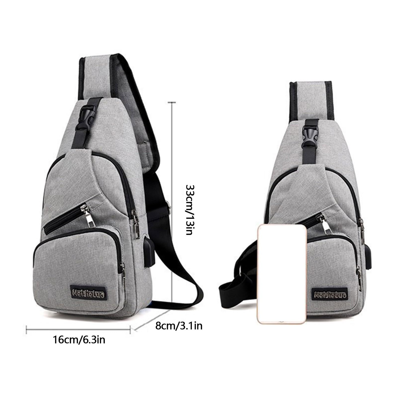 Sac à dos à bandoulière avec trou USB et trou pour écouteurs de randonnée