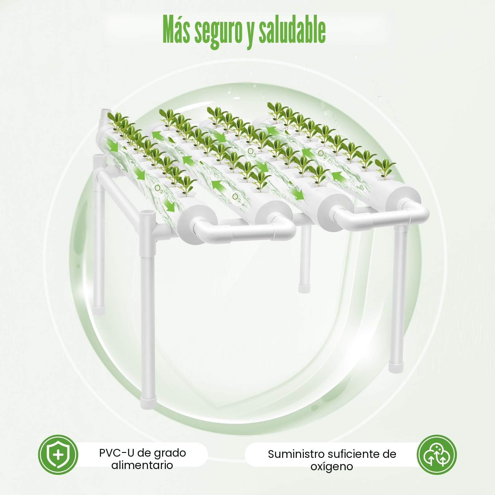Hidroponía Vertical de 1 Capas de 36 Posiciones, Torre hidropónica, 3,5 x 4,5 cm, Cesta de Cultivo hidropónico, jardín Vertical Grow Box Kit Completo Experimento hidropónico