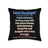 Funny Land Developer Throw Pillow
