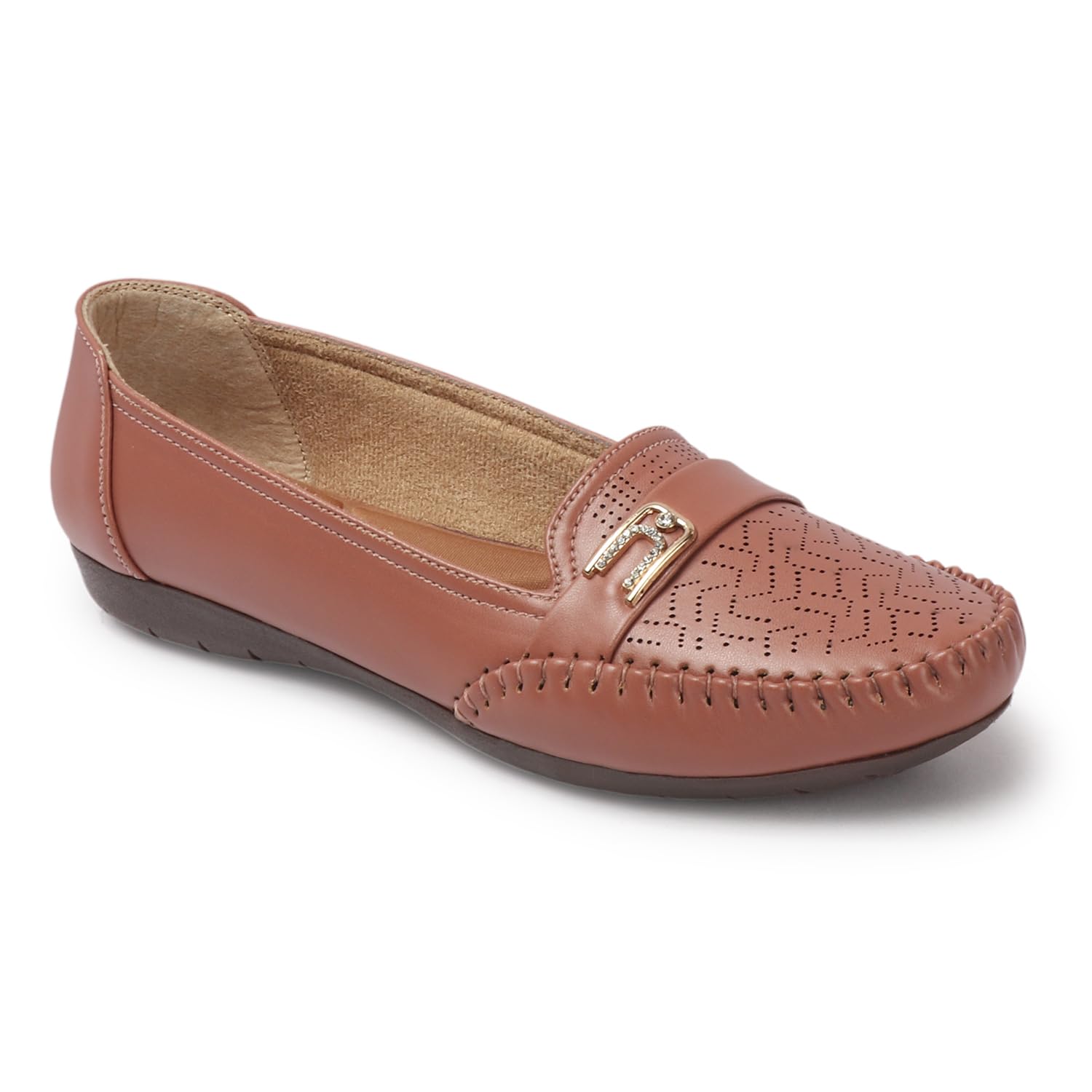 Women’s Fashion Loafers | Chic & Elegant Design | Anti-Skid, Lightweight Slip-On Shoes for All-Day Comfort (Tan, UK Footwear Size System, Adult, Women, Numeric, Medium, 6)-image-30
