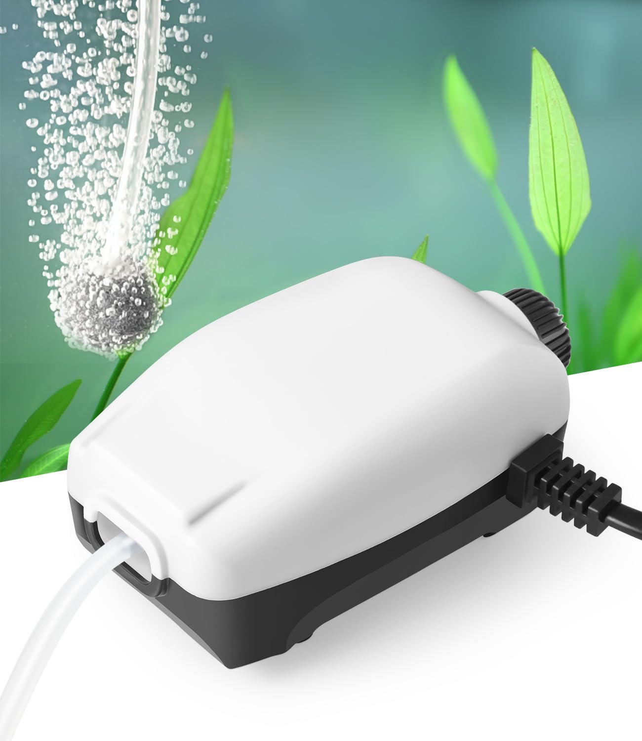 Amazon | FEDOUR 2W 一つ吐出口水槽エアポンプ、調節ノブ付きの強力