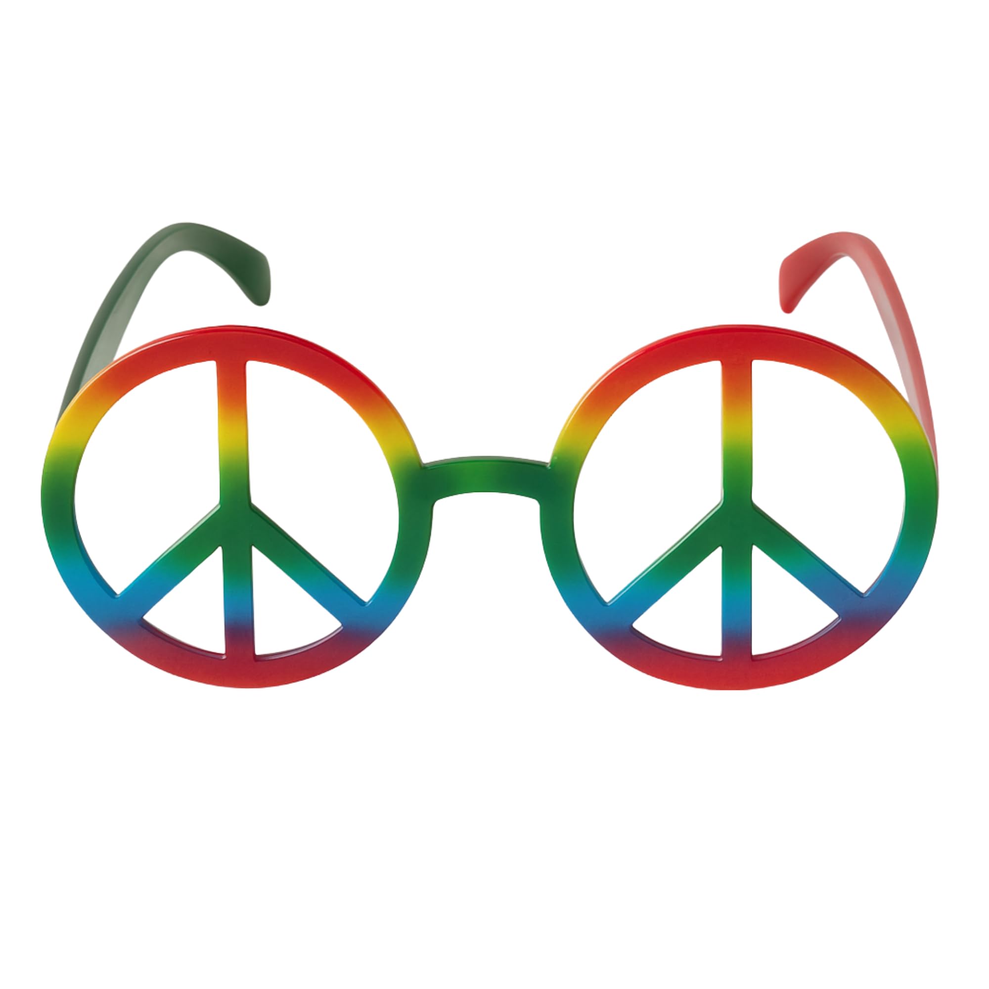 Retro Hippie Rainbow Peace Sign Glasses with No Lens 1970s Hippie Party Sunglasses